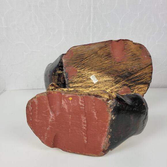 Vintage Carved Italian Wood Ducks Gold Brown 12" 8" Statues‎ 1960s Gilded Large - Picture 2 of 16